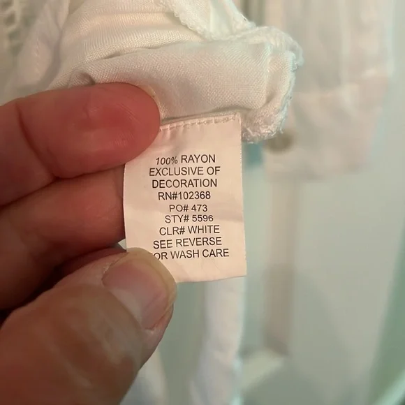 White cotton Swimsuit cover up.. - Picture 7 of 7